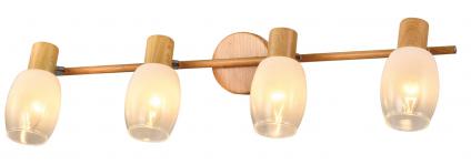 Спот 21390/4 WOOD+CR дерево+хром 4x40W E14 h130, 24